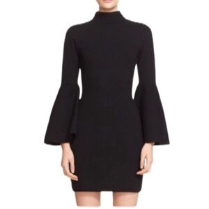 Milly Bell Sleeve Mock Neck Knit Dress